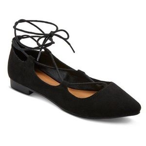 Mossimo black lace up ballet flats